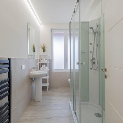 Lakeview Attico Saini bright bathroom